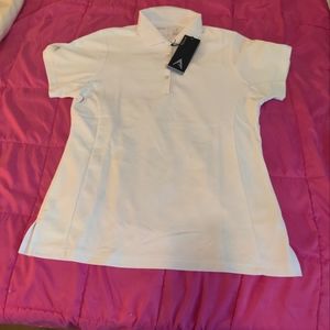Women's White golf polo